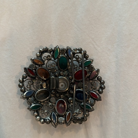 Juliana belt buckle. Vintage Black belt with the stunning buckle. It is metal main image 10